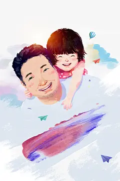 父亲节卡通小清新海报