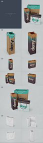 3种类型高端质感的波纹纸袋（购物袋）展示模型样机mockups（psd） | 云瑞