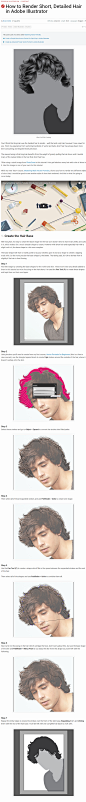 How to Render Short, Detailed Hair in Adobe Illustrator,How to Render Short, Detailed Hair in Adobe Illustrator