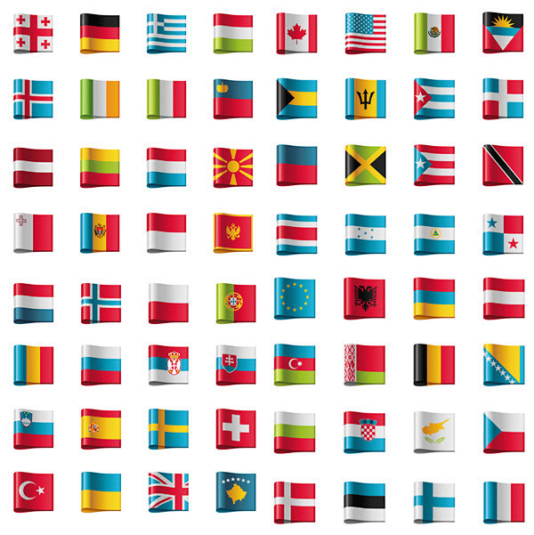各国国旗标签