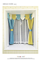 简约现代地中海蓝黄撞色棉麻布料客厅卧室书房儿童房飘窗窗帘成品-淘宝网