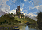 Castle study, Dimitar Marinski : Castle sketch inspired by the recent work from John J. Park , Lixin Yin and Greg Rutkowski .

The study is based of a   Corfe Castle - Arthur Streeton1909 .