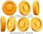 Cartoon gold coins  3D illustration included alpha channel for isolation
