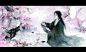 唯美小清新水彩古装插画_小清新