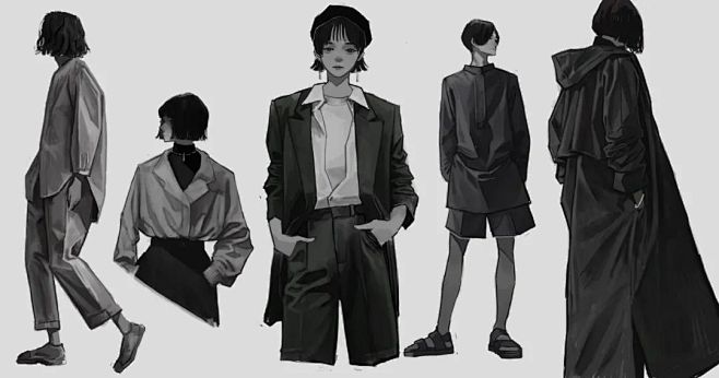 服饰设计/褶皱/衣褶 一组有堆积感的褶皱...