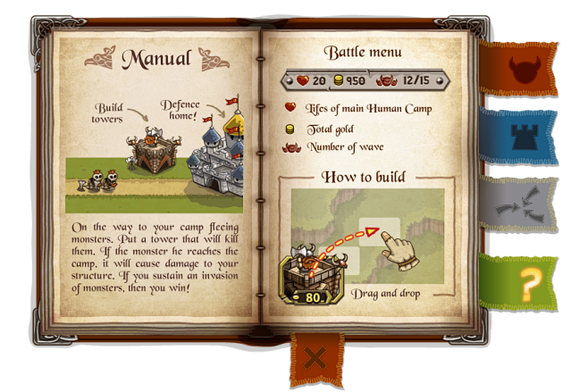 game design UI monst...