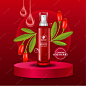 Goji berry serum for skin care package illustration