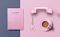 话筒剪子 笔记本 香浓咖啡 粉色系列 购物海报设计PSD ti289a13815