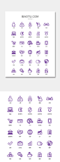 紫色商务金融UI矢量小图标