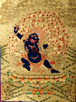 尼泊尔藏族喇嘛纯手绘纯黄金真金箔唐卡金刚手