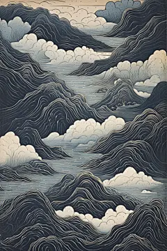 古风素材河流树木壁纸素材