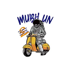 骑电动车的宇航员  - 源文件下载【酷图网】宇航员,电动车,MUBHUN,卡通,时尚印花,烫画卡通,我的小摩托,