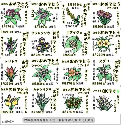 @飞天胖虎 line贴图表情包贴纸[编号4196330]August,birth by birthday Flower.  August, the birth of every birthday Flower an
