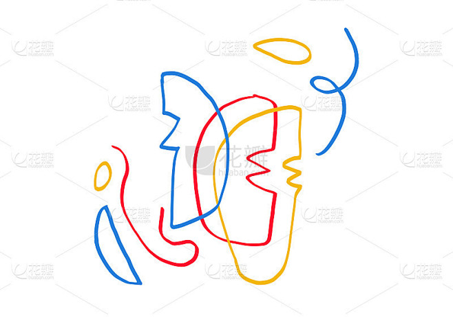 Abstract Minimalism Vector art with primary color