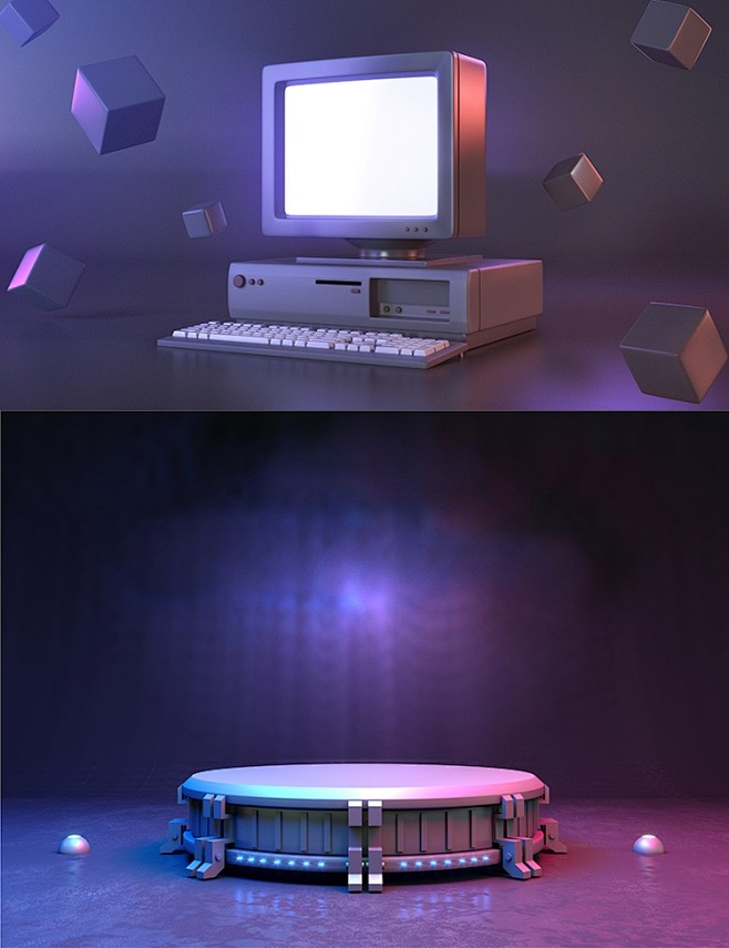 简约清新光影3D场景电商化妆品产品背景海...