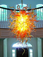 Custom Hand Blown Chandelier by Seth Parks Glass