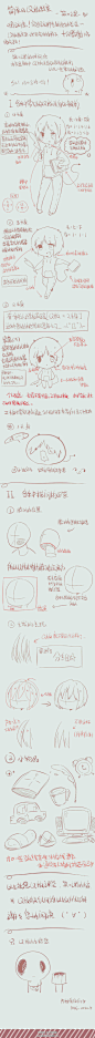 Q版头身比例以及发型基础画法，很棒的教程，一起画起来吧。#漫画连萌# 分享，作者：@阿钟看着你