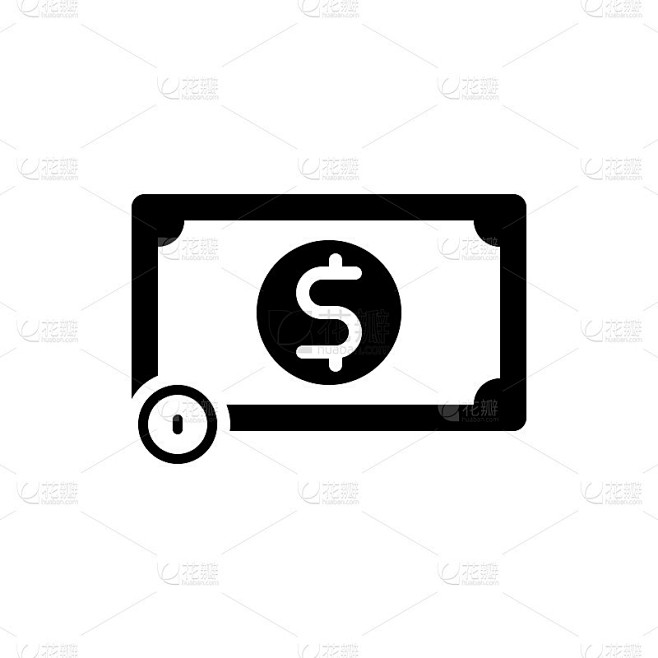 金钱图标，现金向量，钞票插图