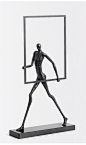 铁艺抽象人物雕塑摆件样板房售楼部新中式客厅书架玄关装饰架摆设-淘宝网