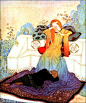 Art by Edmund Dulac (1900) from the book, DREAMER OF DREAMS. Source: http://www.gutenberg.org/ebooks/40950: 