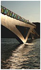 Pedro e Inês footbridge over the Mondego river, Coimbra - Portugal. Designed by Cecil Balmond and Adão da Fonseca.: 