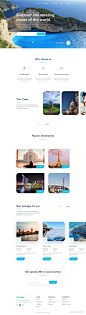 旅行社着陆页UI设计作品网页设计详情页/列表页首页素材资源模板下载