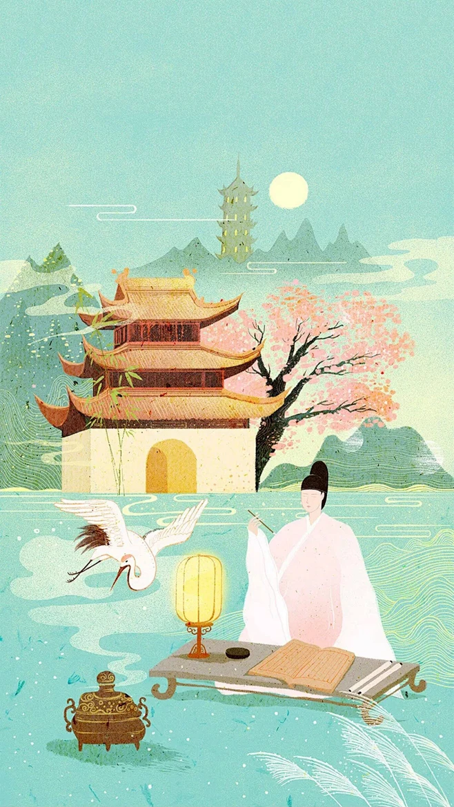 追月图片_中国风图片素材-花瓣网