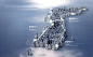 岛屿城市 虚拟建筑 海峡港湾 宏观静物海报设计PSD93