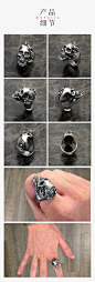 日本匠人品牌 DUAL FLOW 重生骷髅戒指 手工 925银饰 饰界观 图腾-淘宝网