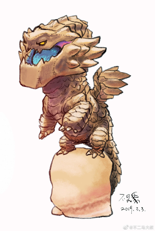 今年2月开始画的龙系列终于凑够九图没来自不二马大叔微博