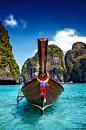 Longtail木船在玛雅湾，泰国照片素材-图片ID：149913588