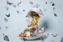 母亲节鲜花和蝴蝶