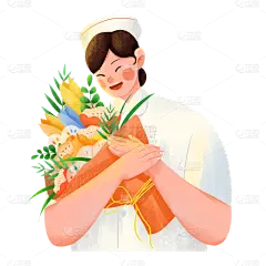卡通感护士节护士元素贴纸