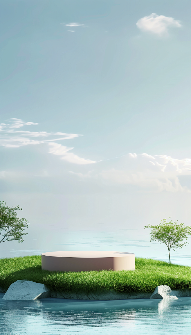 简约草地场景