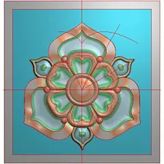 石雕洋花镜 精雕设计素材 原创图_5280157717