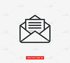 信封图标平面矢量插图设计编辑可调整大小EPS 10