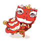 新年新春舞狮元素素材