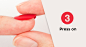 IMPRESS BLUE GEL NAILS WITH RED & WHITE DESIGN ACCENTS -RACE : The one-step gel manicure is all about showing your spirit with blue nails and coordinating red & white design accents! Ready to use, just press and go. 