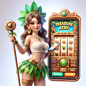 aztec slot game character with white plain background