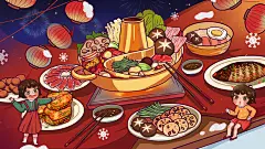 时尚灯笼高端大气创意国潮风插画