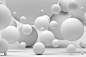 现代 白色 空间 立体 色球 球体 几何背景背景纹理