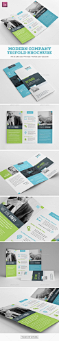 Modern Company Trifold Brochure Template InDesign INDD