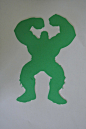 Hulk Silhouette Marvel Comics Papercut 4.5X7 Green