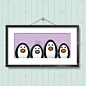 画框中的企鹅家族