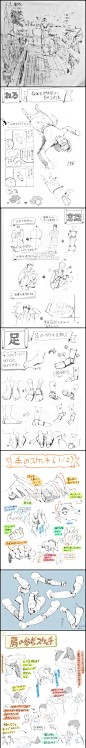 173 动漫美术绘画素材 下田スケッチ 手稿线稿手足结构绘画参考CG-淘宝网