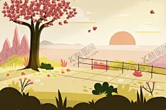 矢量秋天背景 【酷图网】矢量秋天背景,秋天风景壁纸,秋天壁纸,大自然,清新,植物,景色,自然季节,四季,插图,手绘,风景地形,