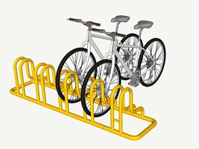 精品免费自行车停车架组合su模型