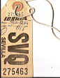 vintage luggage tag for clues on the scavenger hunt!