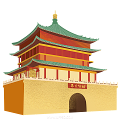 itscseldom采集到素材—插画（国潮建筑）