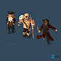 Pirates of the polygon sea : Models for a kickstarter game «Pirates of the polygon sea»